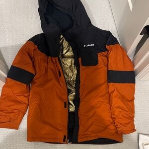 Columbia Burnt Orange and Black Hooded Jacket